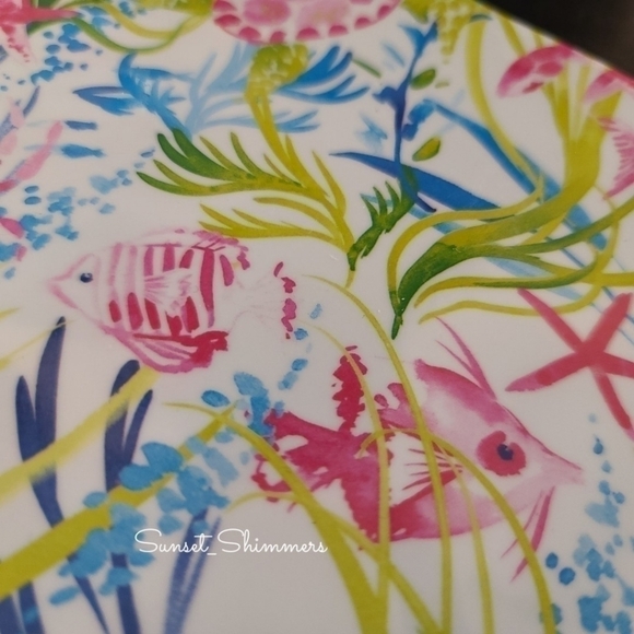 4 Sigrid Olsen Melamine Ocean Sealife Fish luncheon Plates crab turtle Starfish - Picture 5 of 8